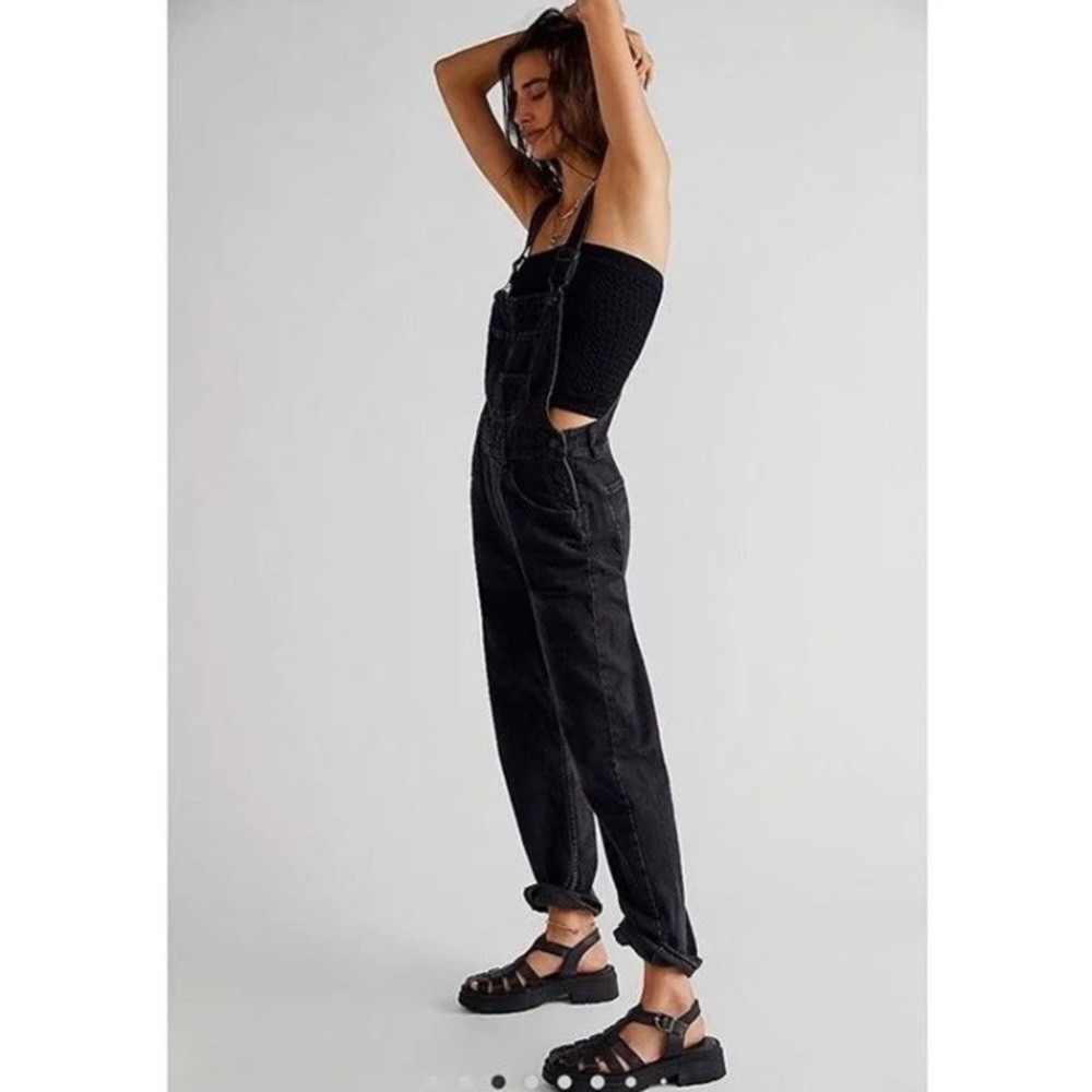 Free People We The Free Ziggy Denim Overalls Black - Picture 3 of 7
